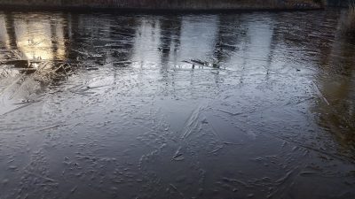 凍るマダガスカルの池