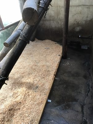 おが粉を戻した後の寝室の様子